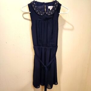 Loft Ann Taylor Navy Blur formal midi dress size 4P
